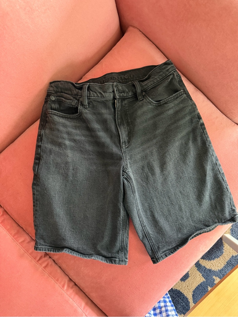 American eagle women’s long shorts black denim size 4